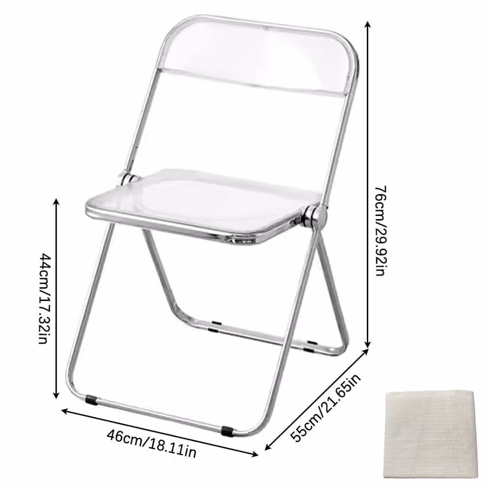 FORGEVIO Transparent Folding Acrylic Stool in Clear – 1