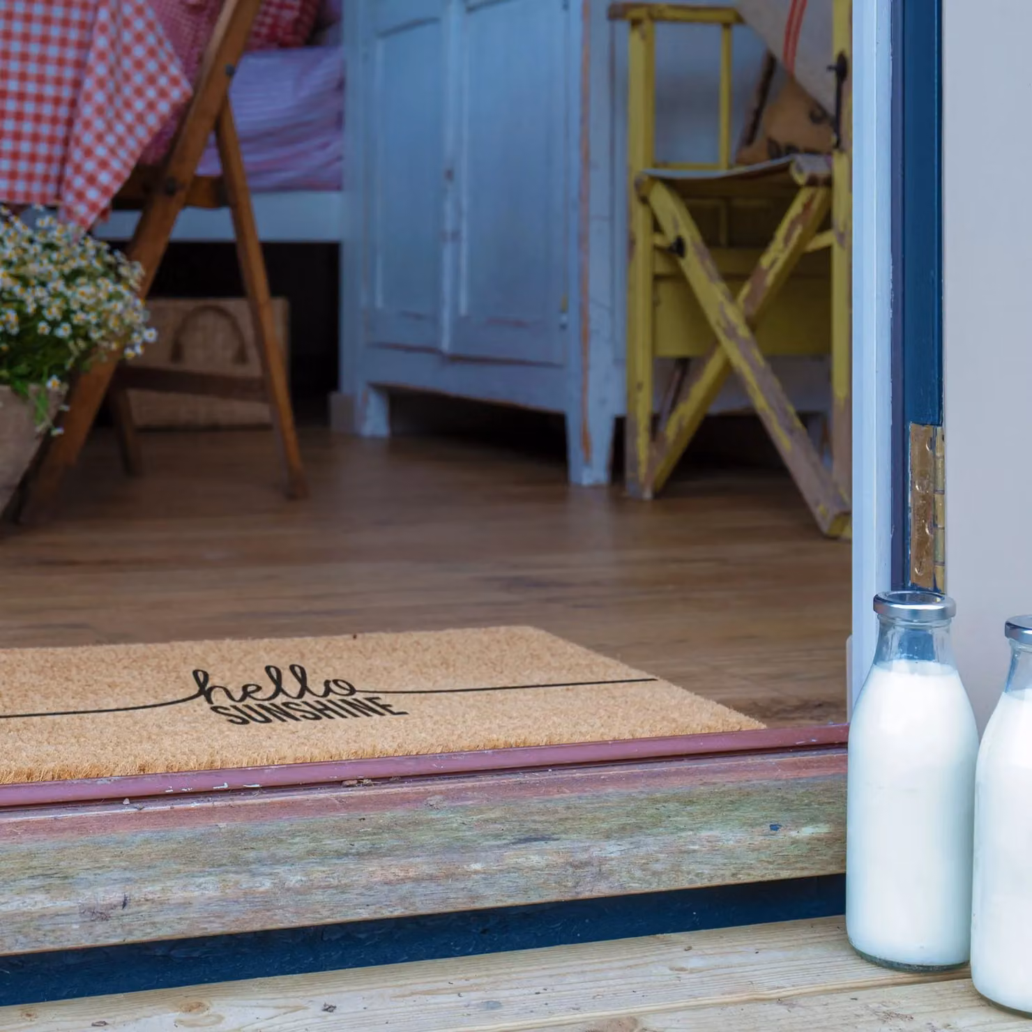 Artsy Mats Hello Sunshine Coir Doormat in Brown, W/D: 120 x 40 cm – 2