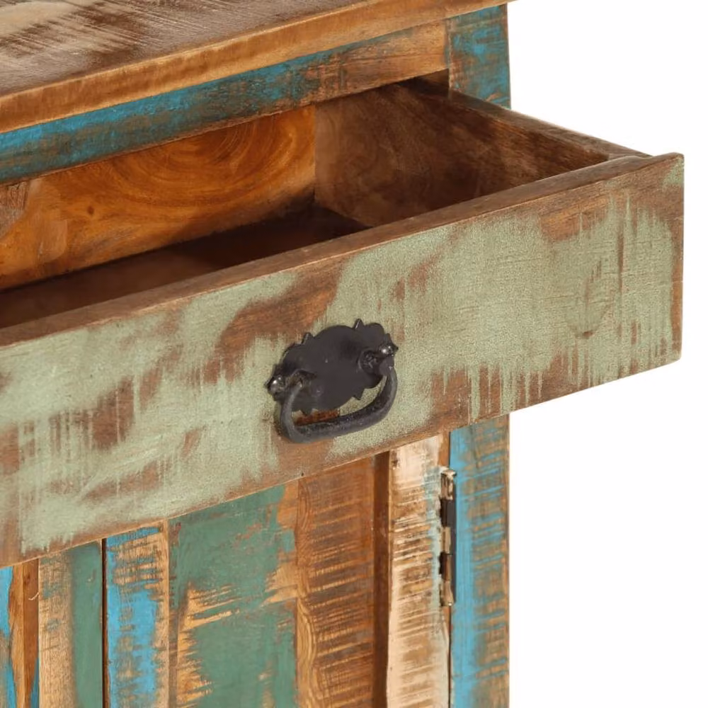Berkfield Home Rustic Reclaimed Solid Wood Highboard in Brown, W/D/H: 55 x 30 x 180 cm – 3