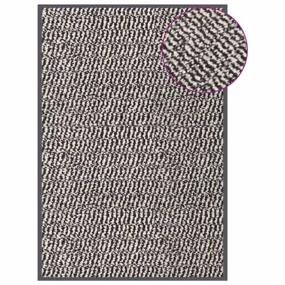 Berkfield Home Durable Tufted Rectangular Doormat with Rubber Edge, Brown/Multicolour, W: 60 cm, D: 90 cm, H: 5.5 cm – 2
