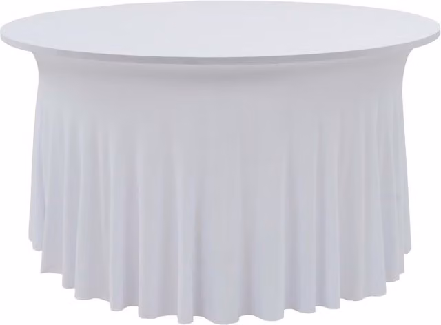 Berkfield Home 2-Piece White Stretch Tablecloth Set with Skirt, W/D: 180 x 74 cm