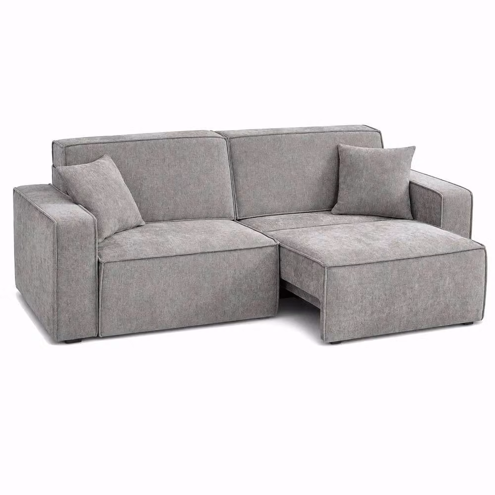Furnishings For Less UK Huxley Grey 3 Seater Electric Fabric Sofa Bed with Power Extension and Lift Up Seats, W/D/H: 235 x 108 x 85 cm – 2