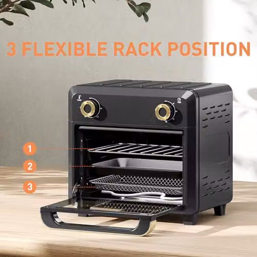HOMCOM 10L Air Fryer Oven with Hot Air Grill and Roast Function, 1000W, Black – 4