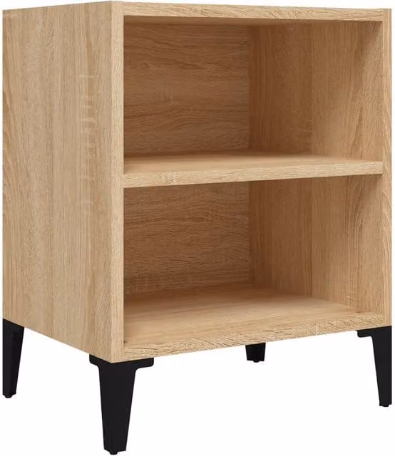 Berkfield Home Bed Cabinet in Sonoma Oak and Brown with Metal Legs, W: 40 cm, D: 30 cm, H: 50 cm