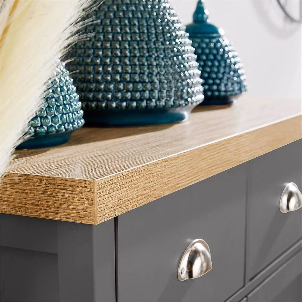 Nordara Dark Grey Oak 2 Door 2 Drawer Storage Sideboard Cabinet, Width: 100 cm – 4