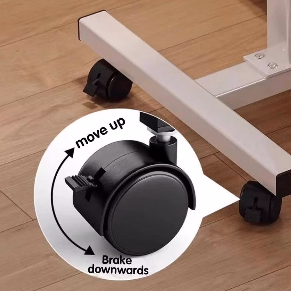 EONLION Black Height Adjustable Mobile Overbed Table with Castors – 4