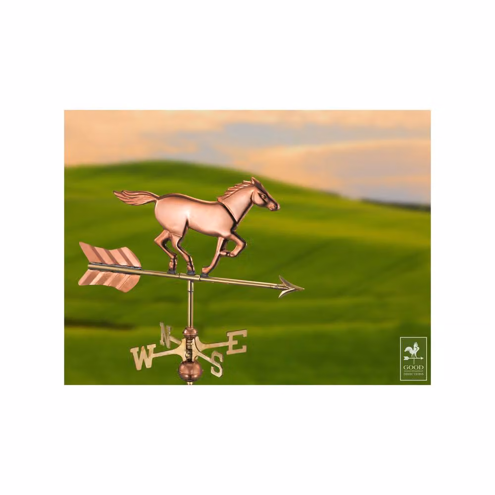Good Directions Cottage Horse Copper Weathervane in Bronze, H63 x W53 x D28 cm – 2