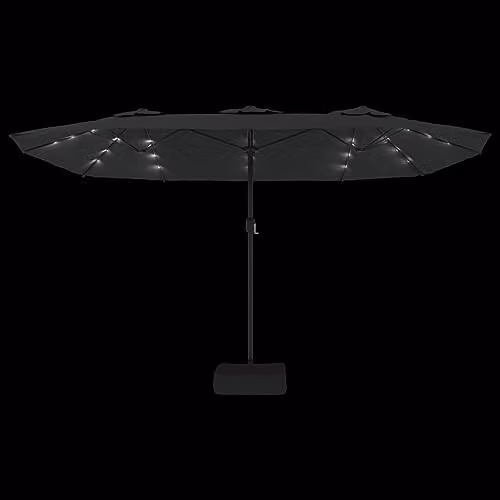 vidaXL Double-Head Cantilever Garden Parasol with LEDs, Black, W/D/H: 449 x 265 x 265 cm – 3
