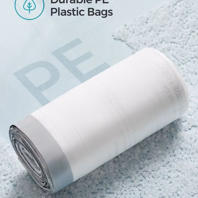 SONGMICS White Drawstring Rubbish Bin Bags for 4-5.3 Gallon Bins, 80 Pack