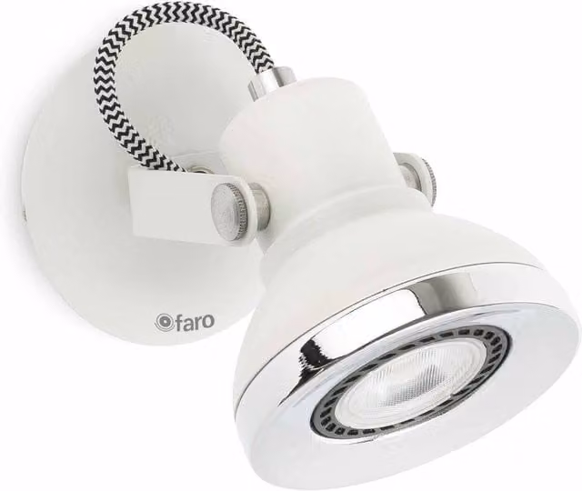 Faro Ring 1 Modern Adjustable Indoor Wall Spotlight in White