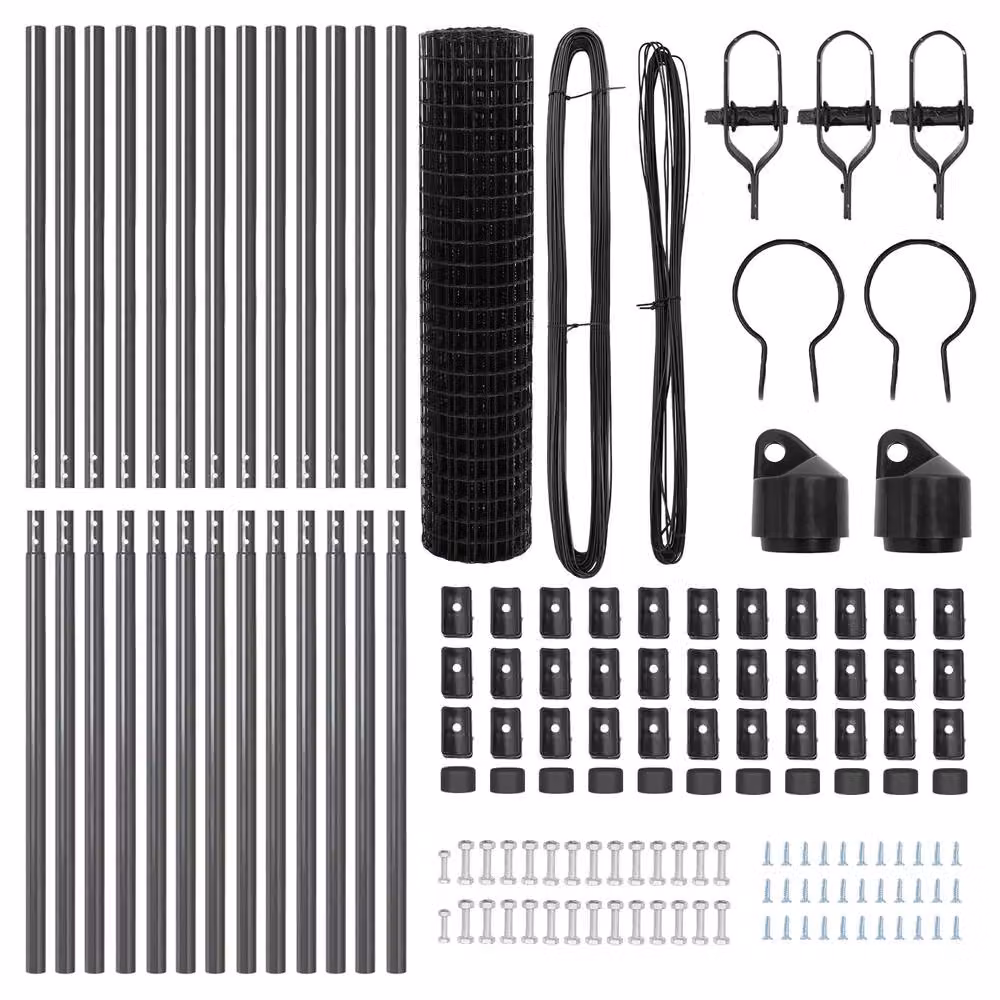 Berkfield Home Euro Fence with 13 Round Posts, 1 x 25 m, Galvanised Steel, Grey and Silver – 4