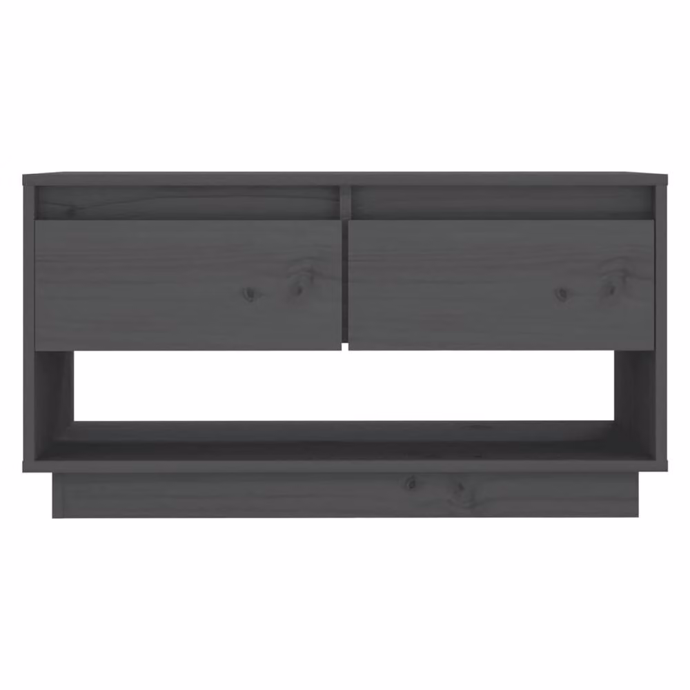 Berkfield Home Grey Rustic Solid Wood Pine TV Cabinet W/D/H: 74 x 34 x 40 cm – 3