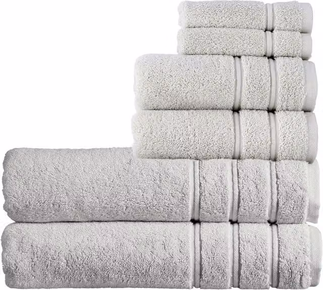 Christy Antalya 6 Piece Luxury Turkish Cotton Bath Sheet Set in Light Grey