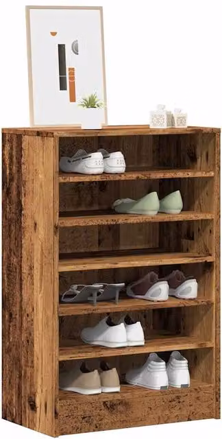 Berkfield Home Old Wood Shoe Cabinet in Brown, W/D/H: 60 x 35 x 92 cm – 1