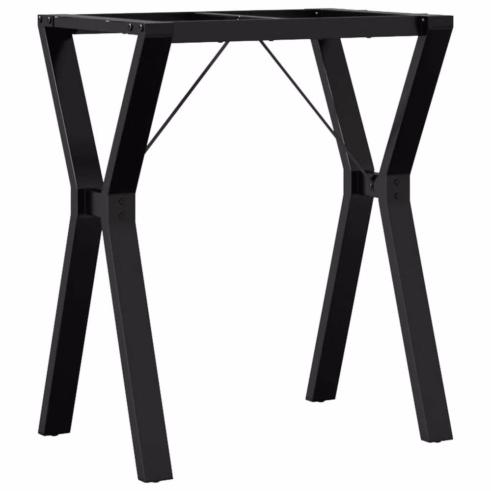 Berkfield Home Durable Y-Frame Dining Table Legs in Black Steel, W/D/H: 60 x 40 x 73 cm – 3