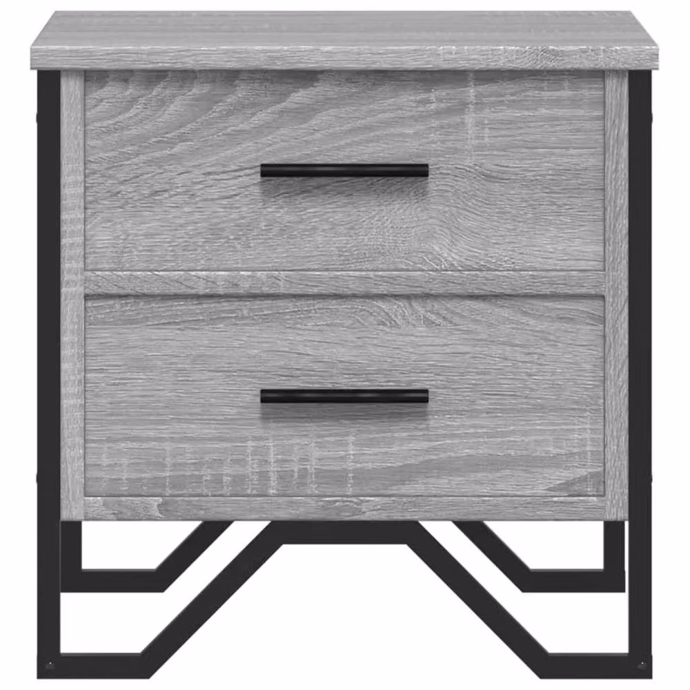 Berkfield Home Set of 2 Grey Sonoma Bedside Cabinets, W/D/H: 40 x 41 x 40 cm – 4
