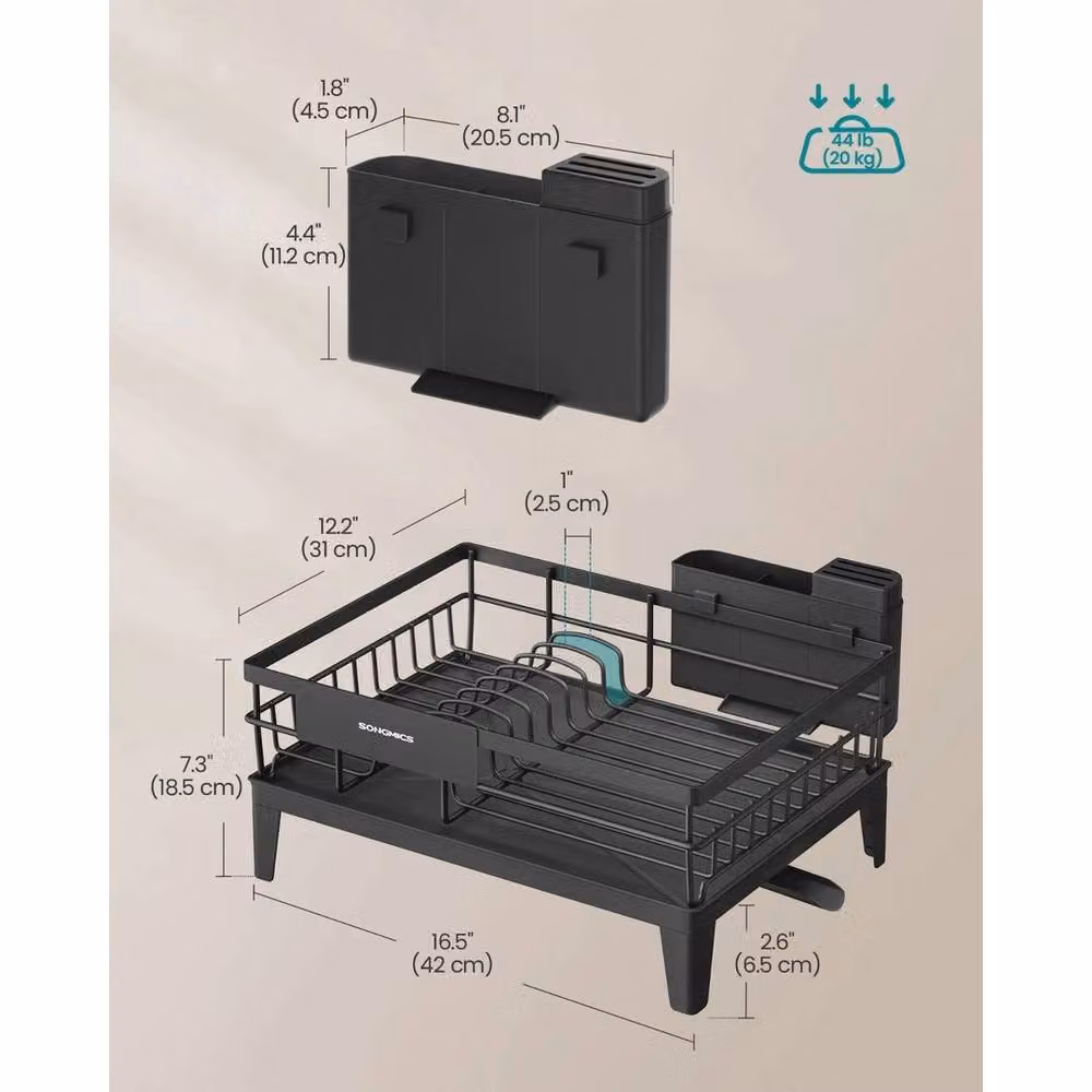 Kelvenix Black Dish Drainer Rack for Kitchen Counters – 2