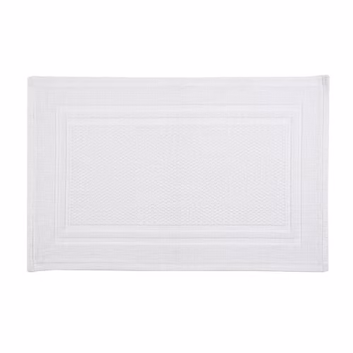 Christy Fina Rectangular Cotton Bath Mat in White, W: 80 cm, D: 50 cm – 1