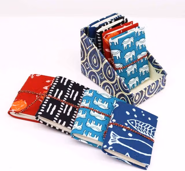 KDMK Block Print Assorted Cotton Bound Softcover Notebooks in Multicolour and Yellow