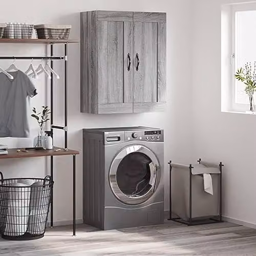 vidaXL Wall Mounted Cabinet in Grey and Black, W/D/H: 69.5 x 34 x 90 cm – 2