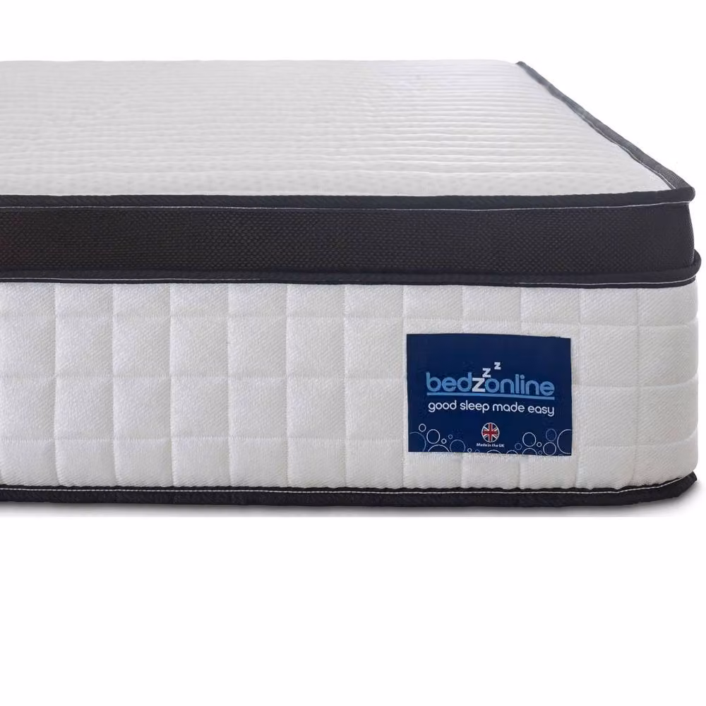 Bedzonline Black and White Hybrid Memory Foam and Pocket Spring Mattress with Knit Fabric, W/D/H: 120 x 200 x 25 cm – 2