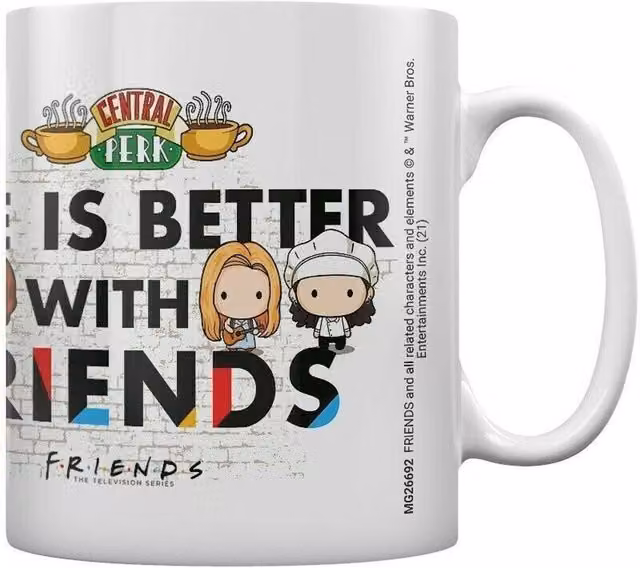 Friends Life Is Better With Chibi Ceramic Mug in White