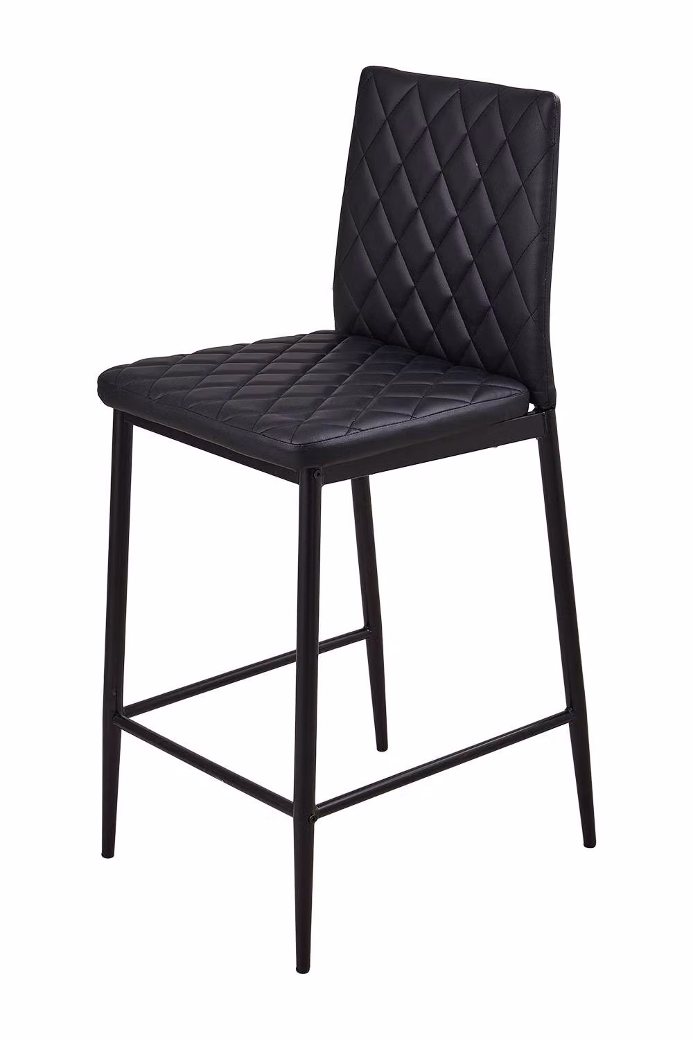 ExtraStar Ergonomic PU Leather Bar Stool with Black Iron Legs – 3
