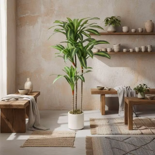 Wyld Haus Mivi 120cm Artificial Dracaena Tree in Green – 1
