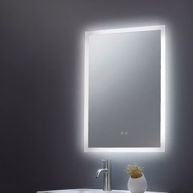 Bathroom Kingdom Alfie Illuminated LED Mirror with Bluetooth Speaker, Silver, W: 80 cm, H: 60 cm