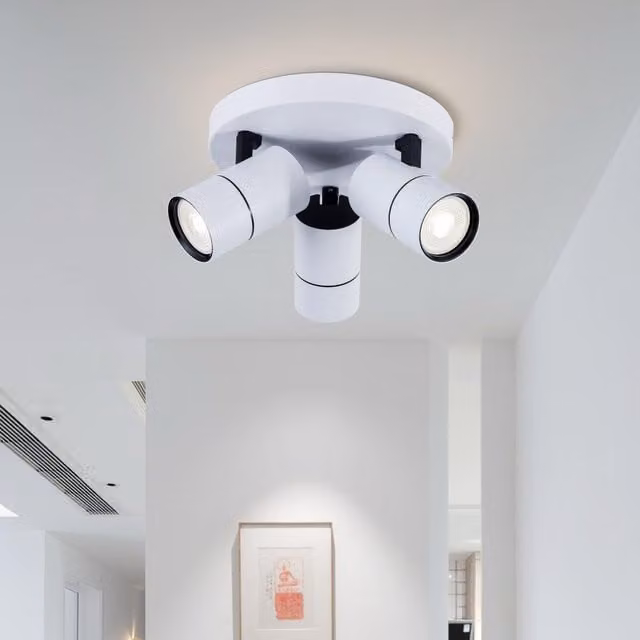 Harper Living Round Adjustable 3 Light GU10 Spotlight in White