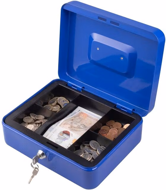 Marco Paul Metal Steel Money Box Tin in Blue