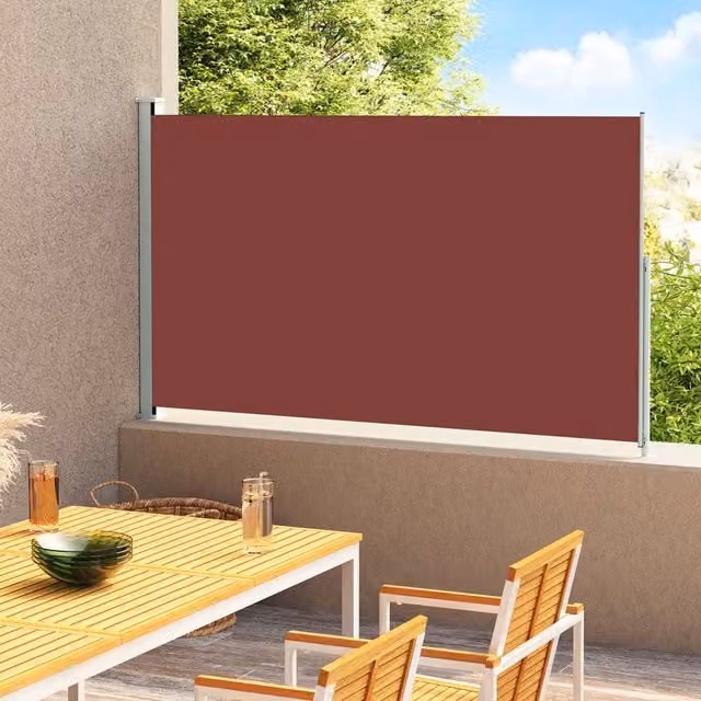 Berkfield Home Retractable Side Awning in Brown, W/H: 300 x 180 cm