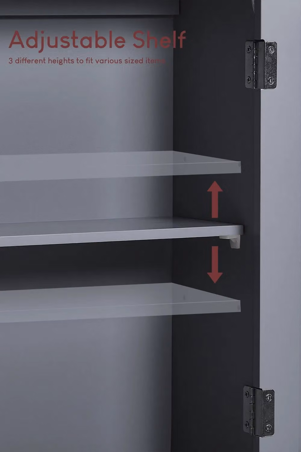 Home Discount Vida Priano 1 Door Wall Cabinet with Shelves in Grey, W/D/H: 50 x 30 x 14 cm – 2