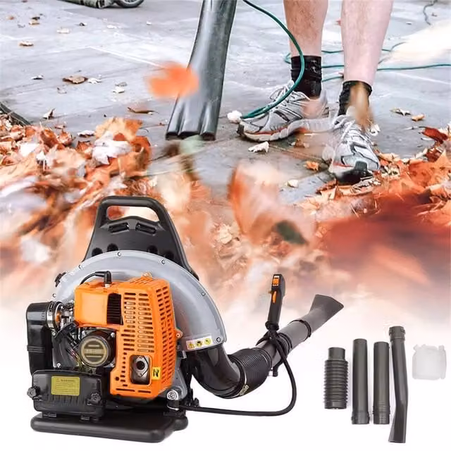 Nordara 63CC Petrol Backpack Leaf Blower in Orange – 1