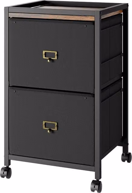VOGREX 2 Drawer Vertical Metal File Cabinet in Matt Black