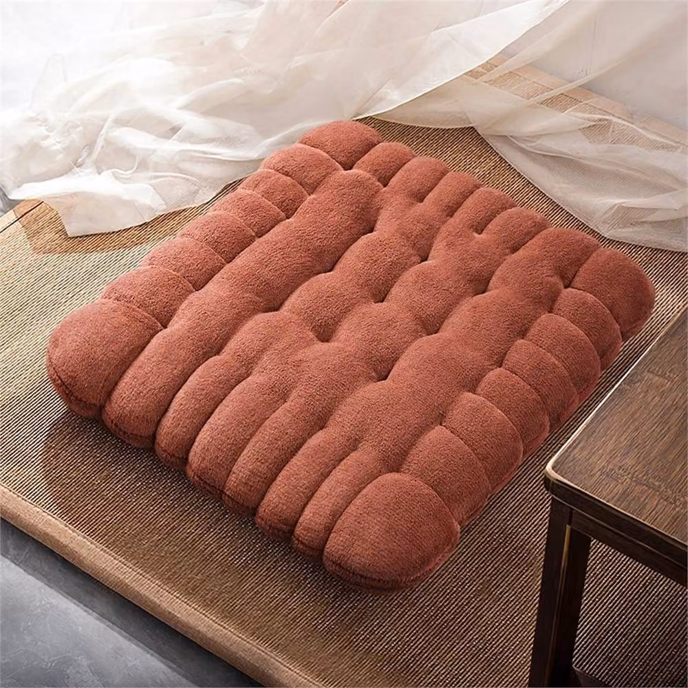 Kelvenix Milk Velvet Cookies Dark Coffee Cotton Seat Cushion Mat in Brown, W/D/H: 100 x 190 x 7 cm – 3