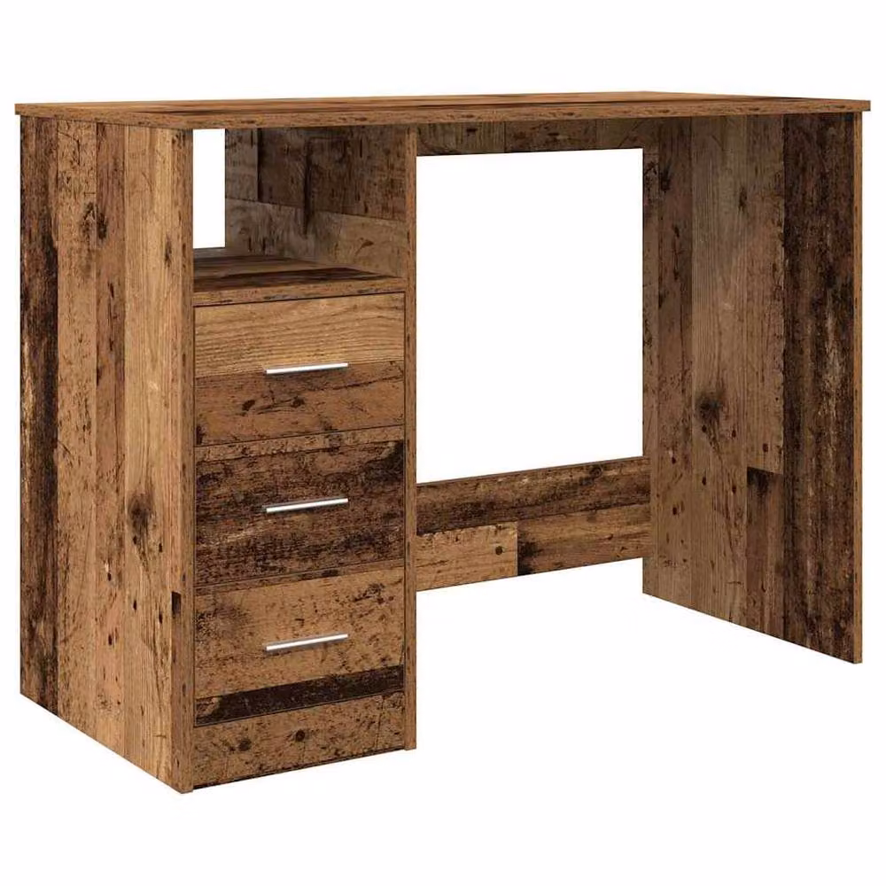 Berkfield Home Modern Writing Desk in Brown, Engineered Wood, W/D/H: 102 x 76 x 50 cm – 3