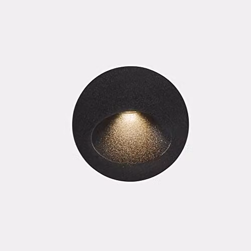 Netlighting Bat Round Outdoor LED Recessed Wall Light, Grey, IP65, 2.2W, 3000K Warm White