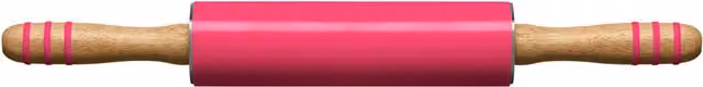 Premier Housewares Non Stick Zing Silicone and Wood Rolling Pin, Red and Pink