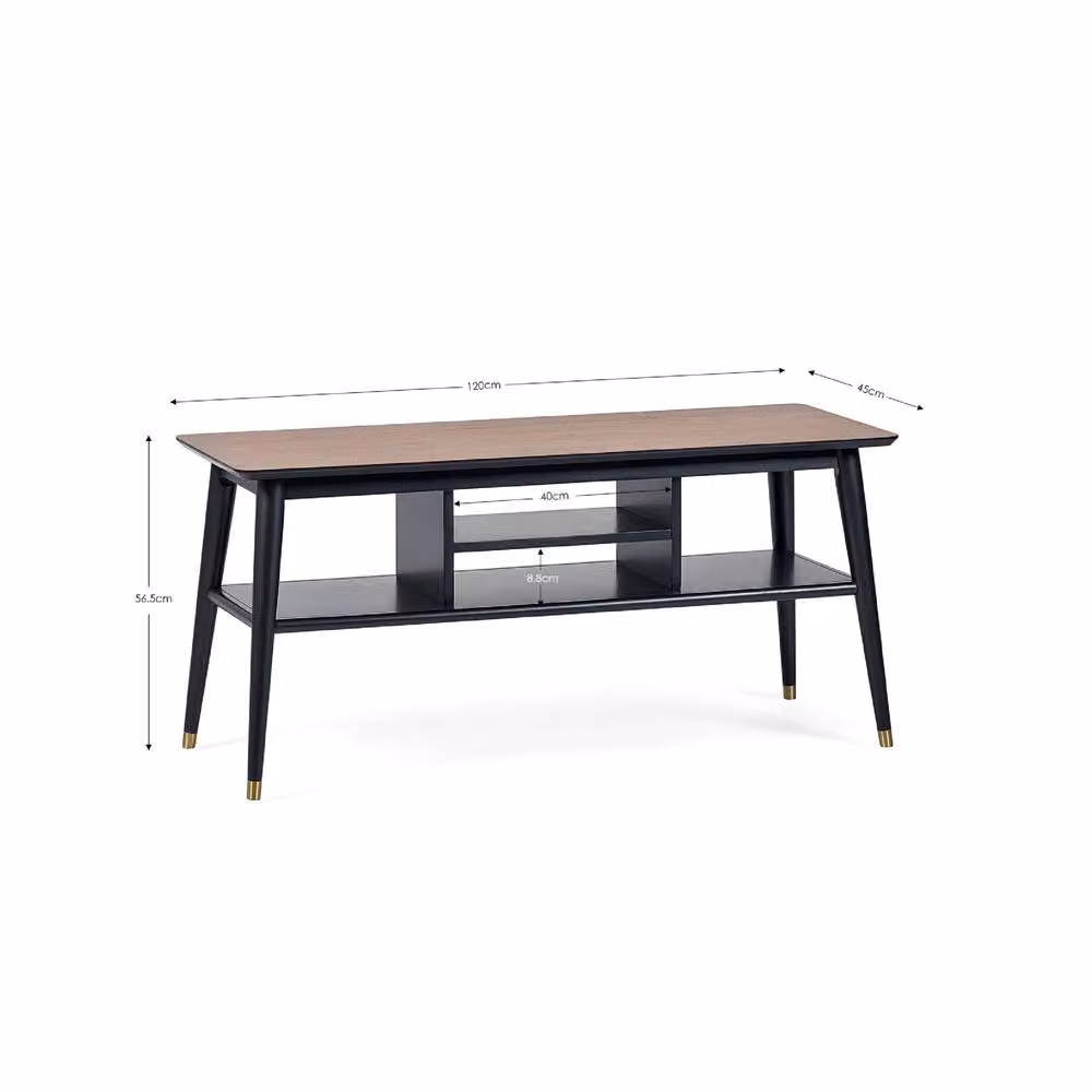 Cheshire Premium Dunbar Modern Media Unit in Walnut and Black – 3