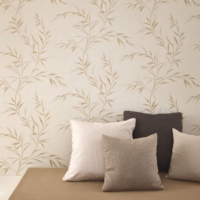 Erismann Botanical Floral Modern Pre-pasted Vinyl Wallpaper in Beige
