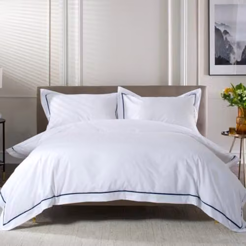 The Lyndon Company Hampstead 200 Thread Count 100% Cotton Duvet Cover and Pillowcase Set in Blue – 3