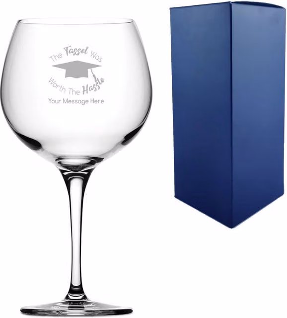 Uniqueful Personalised Tassel was worth the Hassle Graduation Gin Cocktail Glass in Clear