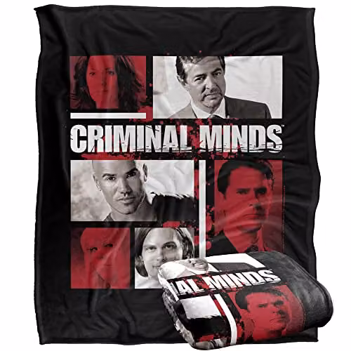 LOGOVISION Criminal Minds Character Boxes Silky Touch Super Soft Fleece Throw Blanket, White, W/D/H: 152 x 127 cm – 1