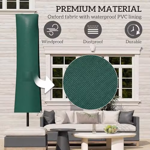 Outsunny Green Waterproof Garden Parasol Cover – 3