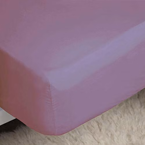 Belledorm Easycare 200 Thread Count Cotton Percale Fitted Sheet, Pink, Single, W/D/H: 90 x 200 x 28 cm – 1