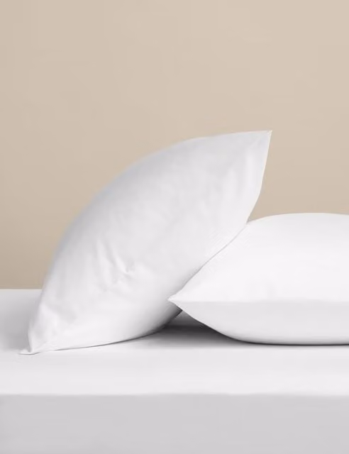 M&S Egyptian Cotton 400 Thread Count Percale Pillowcases, White