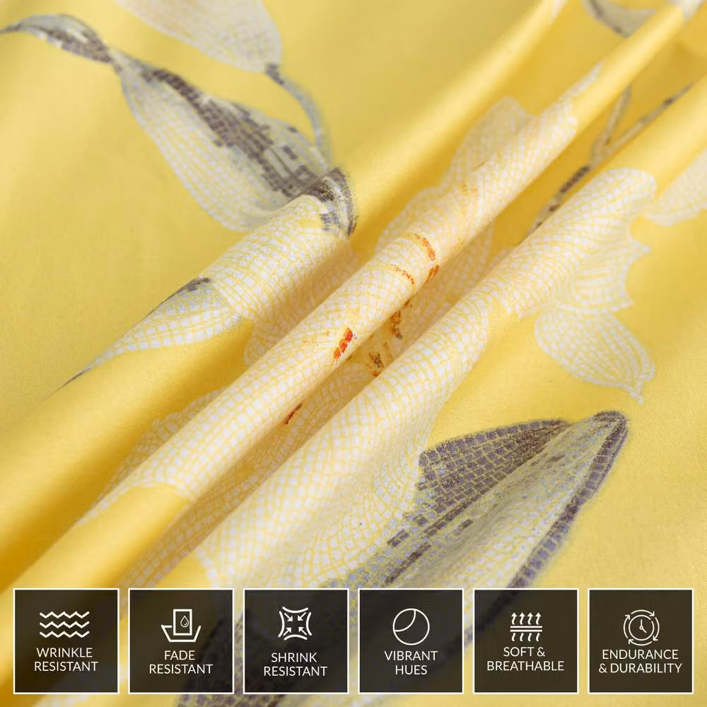 Grace Modern Reversible Microfibre Duvet Cover and Pillowcase Set in Yellow – 4