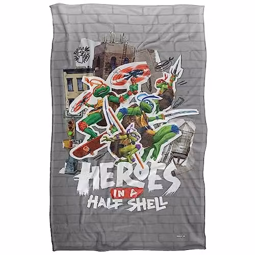 LOGOVISION Teenage Mutant Ninja Turtles Mutant Mayhem Heroes In A Half Shell Multicolour Fleece Blanket – 1