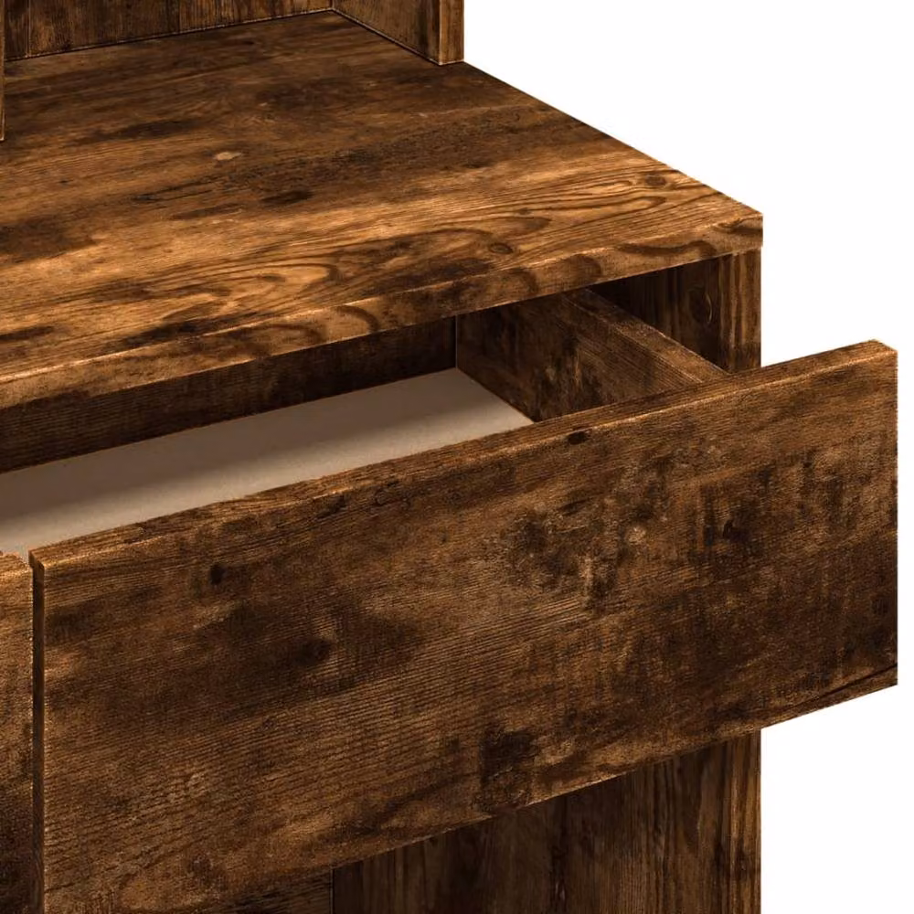 Berkfield Home Dressing Table with Mirror in Smoked Oak Brown, W/D/H: 80 x 41 x 144.5 cm – 6